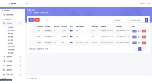 mycms 自媒体系统 v4.2 ,全新后台模板发布